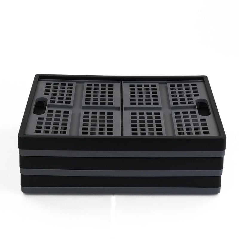 Hommp 3-Pack 34 L Plastic Collapsible Storage Crates, Large Stackable Folding Storage Crates - Image 3